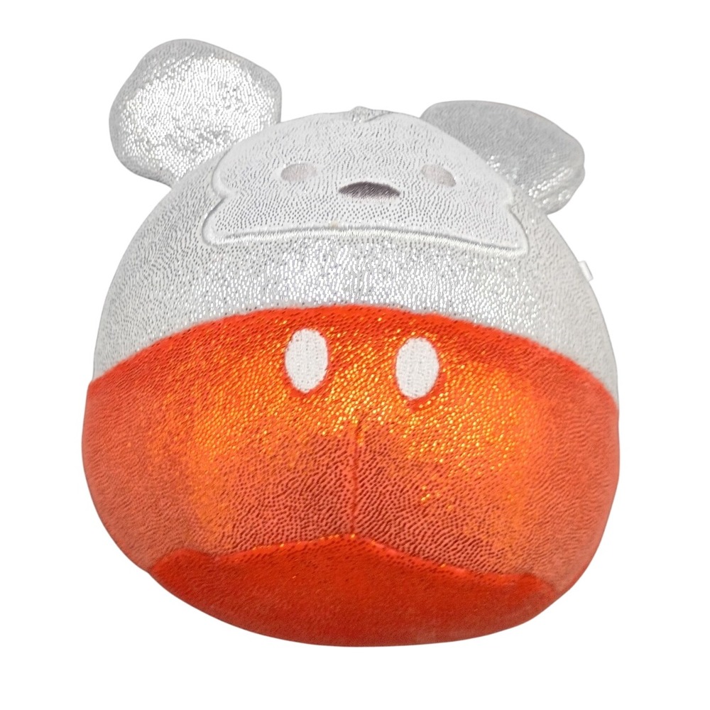 Squish mallows Disney Mickey Mouse Silver Orange Metallic 5 Inch Plush Toy Soft